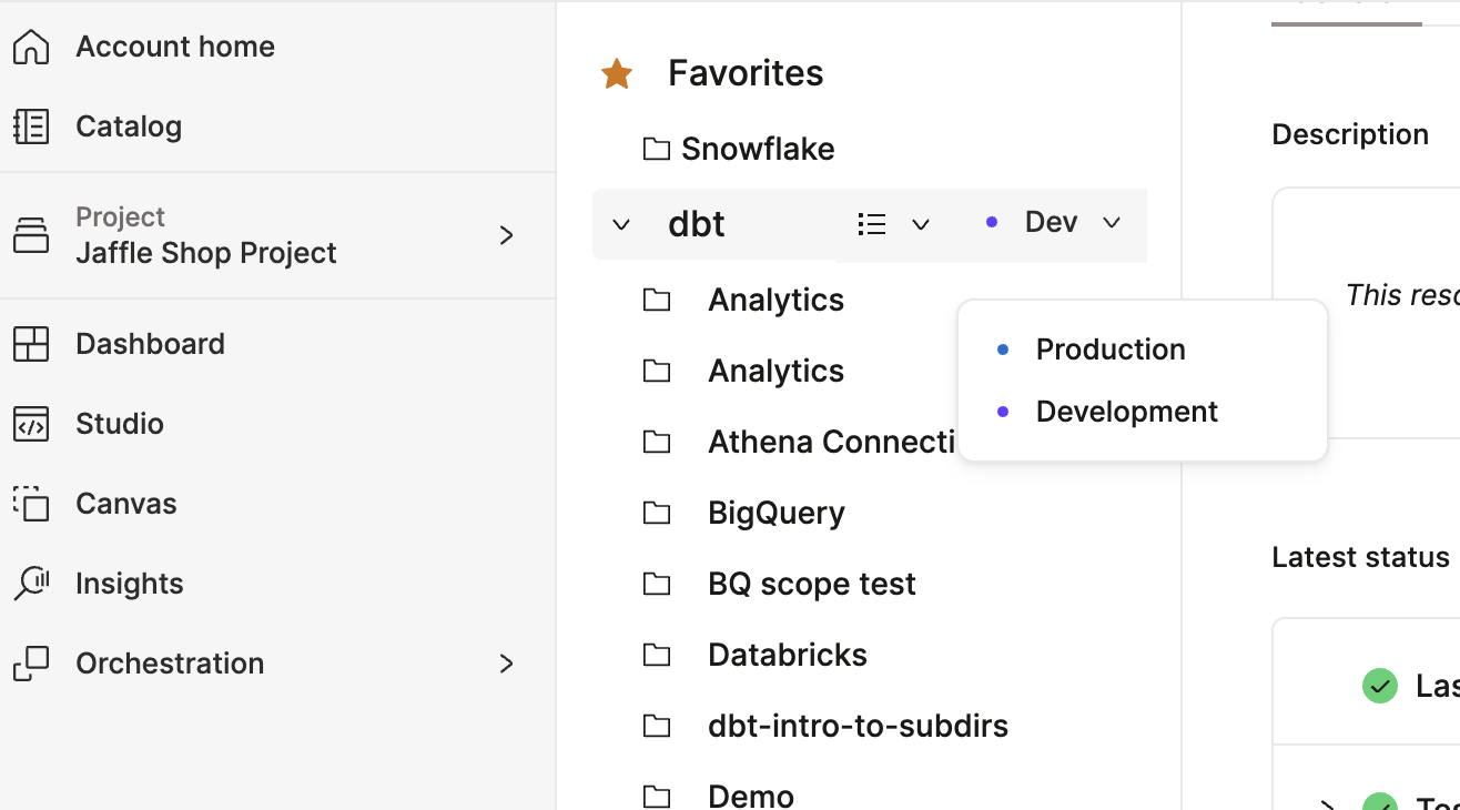 View your development environment information. View your development environment information.
