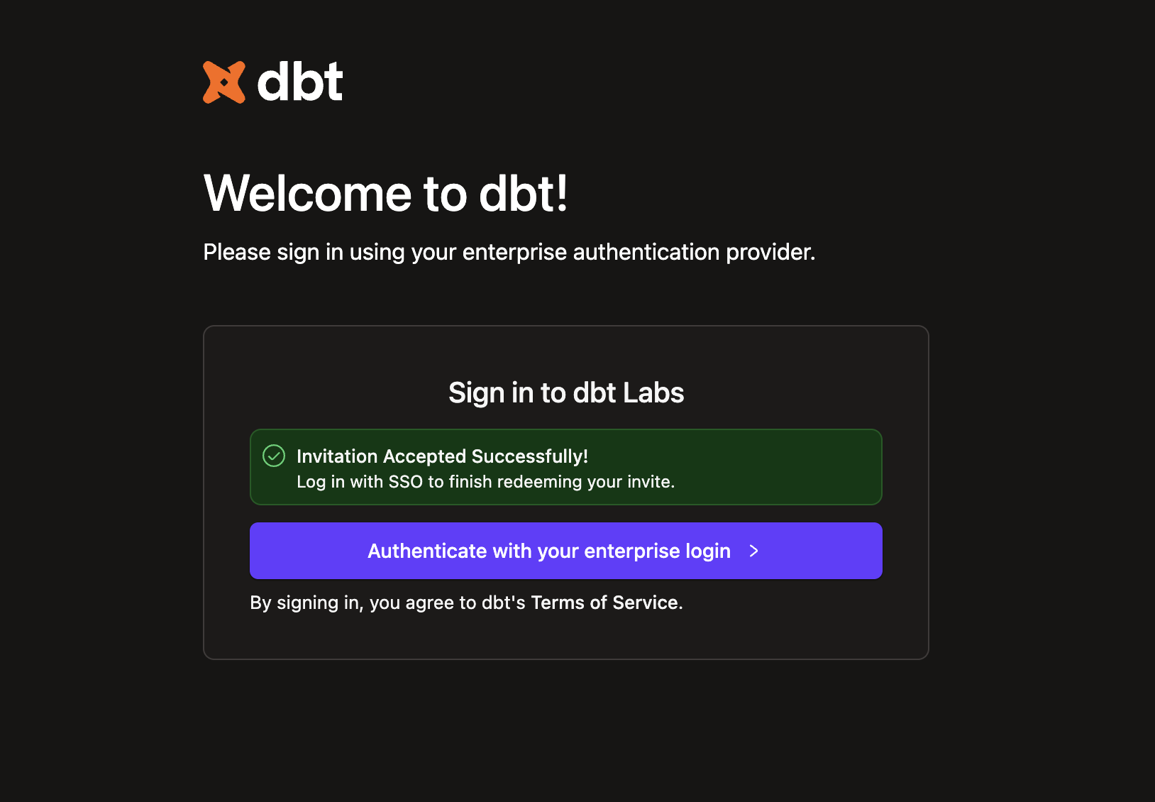 User invitation with SSO configured